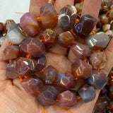 Red Banded Agate Stone Beads 15'' DIY Loose Beads for Jewelry Making