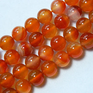 Red Carnelian Agate Round Stone Beads for Jewelry Making - 4mm-10mm