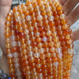 Red Carnelian Agate Round Stone Beads for Jewelry Making - 4mm-10mm