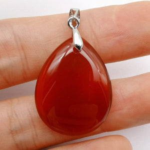Red Carnelian Stone Teardrop Pendant Lucky Jewelry