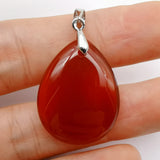 Red Carnelian Stone Teardrop Pendant Lucky Jewelry
