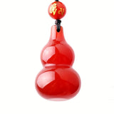 Red Chalcedony Gourd Jade Pendant Necklace Chinese Carved Charm Agate Jewellery