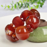 Red Chalcedony Hand-carved Jade Bracelet Men Women Red Agate
