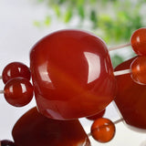 Red Chalcedony Hand-carved Jade Bracelet Men Women Red Agate