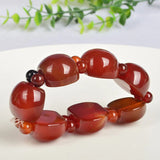 Red Chalcedony Hand-carved Jade Bracelet Men Women Red Agate