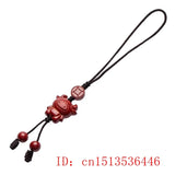 Hand-Carved Red Cinnabar Chinese Zodiac Key Chain with Adjustable Bangle