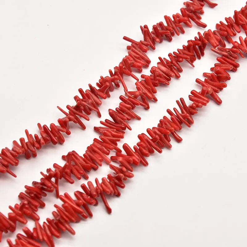 Red Coral Bead Irregular Round Loose Stone Beads Jewelry Making DIY Craft