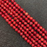 7mm Natural Red Coral Beads for Jewelry Making DIY Necklace Bracelet Earrings