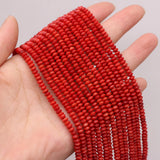 Red Coral Beads Abacus Shape Loose Beaded for DIY Necklace Bracelet