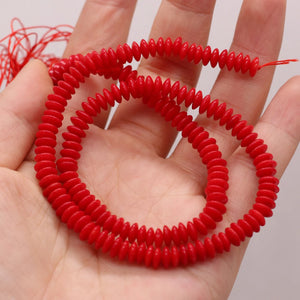 Red Coral Beads Abacus Shape Loose Beaded for DIY Necklace Bracelet