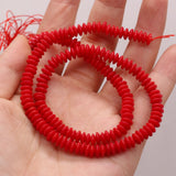Red Coral Beads Abacus Shape Loose Beaded for DIY Necklace Bracelet