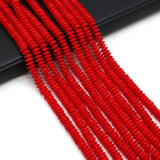 Red Coral Beads Abacus Shape Loose Beaded for DIY Necklace Bracelet