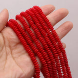 Red Coral Beads Abacus Shape Loose Beaded for DIY Necklace Bracelet