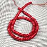 Natural Red Coral Beads 3x5mm Abacus Shape Loose Beads for DIY Bracelet Necklace