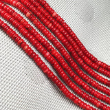 Natural Red Coral Beads 3x5mm Abacus Shape Loose Beads for DIY Bracelet Necklace