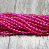 High Faceted Red Corundum Stone Beads 2-3mm