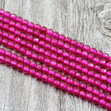 High Faceted Red Corundum Stone Beads 2-3mm