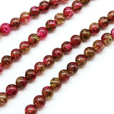 Red Crackle Crystal Quartz Stone Round Loose Beads 6-12 MM