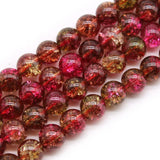Red Crackle Crystal Quartz Stone Round Loose Beads 6-12 MM