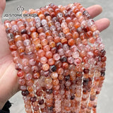 Red Flower Quartz Beads Crystal 4-12MM for Jewelry Making DIY Bracelet