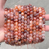 Red Flower Quartz Beads Crystal 4-12MM for Jewelry Making DIY Bracelet