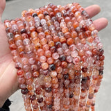Red Flower Quartz Beads Crystal 4-12MM for Jewelry Making DIY Bracelet