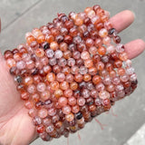 Red Flower Quartz Beads Crystal 4-12MM for Jewelry Making DIY Bracelet
