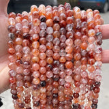Red Flower Quartz Beads Crystal 4-12MM for Jewelry Making DIY Bracelet
