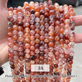 Red Flower Quartz Beads Crystal 4-12MM for Jewelry Making DIY Bracelet