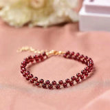 Red Garnet Bead Bracelet Charm Bracelets Yoga Meditation