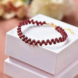 Red Garnet Bead Bracelet Charm Bracelets Yoga Meditation