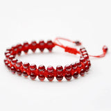 Red Garnet Bracelet Round Beads Red Rope DIY Bangle Jewelry