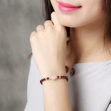 Natural Red Garnet Charm Bracelet 925 Sterling Silver High Jewelry Gift