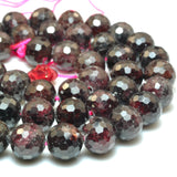 Red Garnet Gemstone Faceted Round Beads Loose Gemstones for Jewelry Making