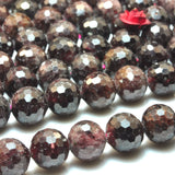 Red Garnet Gemstone Faceted Round Beads Loose Gemstones for Jewelry Making