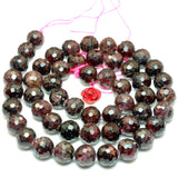 Red Garnet Gemstone Faceted Round Beads Loose Gemstones for Jewelry Making