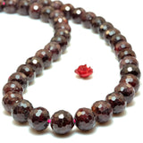 Red Garnet Gemstone Faceted Round Beads Loose Gemstones for Jewelry Making
