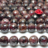Red Garnet Gemstone Faceted Round Beads Loose Gemstones for Jewelry Making