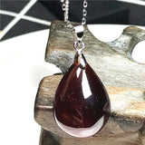 Red Garnet Pendant Necklace Jewelry 21x15x8mm