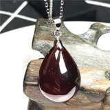 Red Garnet Pendant Necklace Jewelry 21x15x8mm