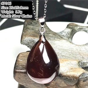 Red Garnet Pendant Necklace Jewelry 21x15x8mm