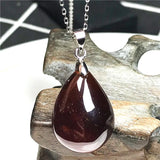 Red Garnet Pendant Necklace Jewelry 21x15x8mm