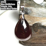Red Garnet Pendant Necklace Lucky Love Water Drop Stone Silver Crystal AAAAA