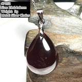 Red Garnet Pendant Necklace Lucky Love Water Drop Stone Silver Crystal AAAAA