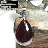 Red Garnet Pendant Necklace Lucky Love Water Drop Stone Silver Crystal AAAAA