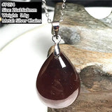Red Garnet Pendant Necklace Lucky Love Water Drop Stone Silver Crystal AAAAA