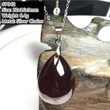 Red Garnet Pendant Necklace Lucky Love Water Drop Stone Silver Crystal AAAAA