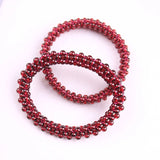 Red Garnet Round Beads Bracelet Bangle 12mm Stone Healing Jewelry