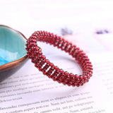 Red Garnet Round Beads Bracelet Bangle 12mm Stone Healing Jewelry