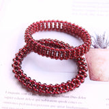 Red Garnet Round Beads Bracelet Bangle 12mm Stone Healing Jewelry